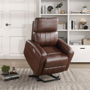 English Elm Power Lift Recliner Chair Faux Leather Upholstered Transitional Living Room Seat B011P262303