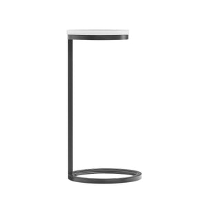 English Elm Cerro Antique Bronze Round Metal Accent Table with White Marble Top — Modern Geometric, No Assembly Required B050P364434