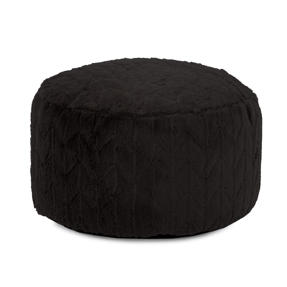 Howard Elliott Foot Pouf Luxurious Faux Fur Ottoman – Stylish Multi-functional Seating And Footrest For Any Room Green 100% Polyester 871-1091-howard-elliott