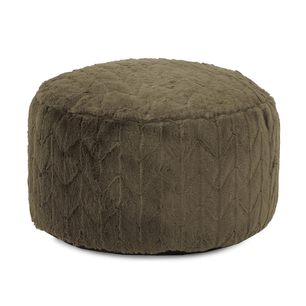 Howard Elliott Foot Pouf Luxurious Faux Fur Ottoman – Stylish Multi-functional Seating And Footrest For Any Room Green 100% Polyester 871-1091-howard-elliott