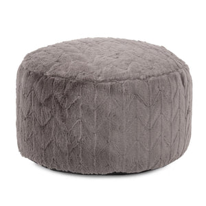 Howard Elliott Foot Pouf Luxurious Faux Fur Ottoman – Stylish Multi-functional Seating And Footrest For Any Room Gray 100% Polyester 871-1093-howard-elliott