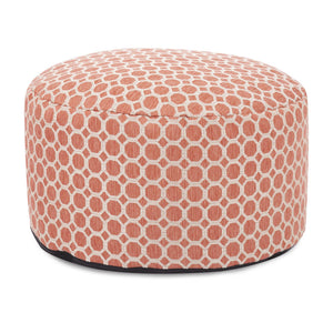 Howard Elliott Foot Pouf Luxurious Faux Fur Ottoman – Stylish Multi-functional Seating And Footrest For Any Room Orange 100% Polyester 871-1096-howard-elliott