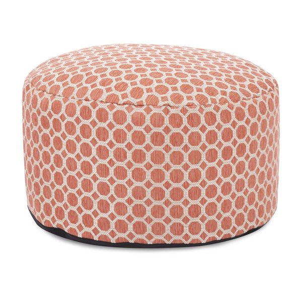 Howard Elliott Foot Pouf Luxurious Faux Fur Ottoman – Stylish Multi-functional Seating And Footrest For Any Room Orange 100% Polyester 871-1096-howard-elliott