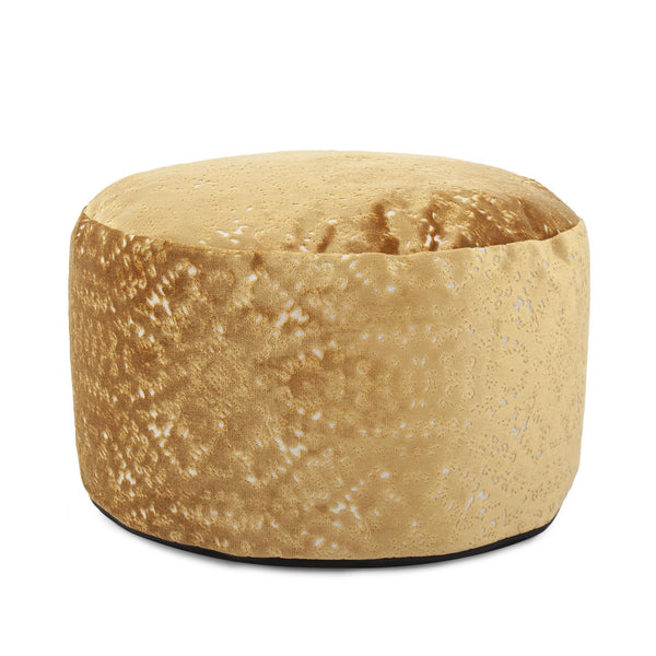 Howard Elliott Round Foot Pouf - Bold Leopard Print Design In Dynamic Colors For Modern And Stylish Interiors Gold 58% Rayon,42% Polyester 871-1248-howard-elliott