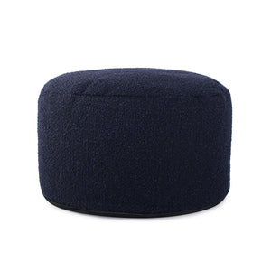 Howard Elliott Foot Pouf Luxurious Faux Fur Ottoman – Stylish Multi-functional Seating And Footrest For Any Room Blue 100% Polyester 871-1263-howard-elliott