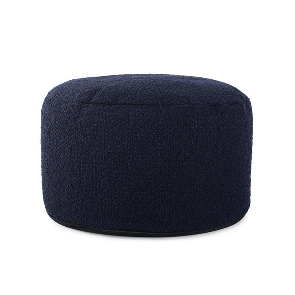 Howard Elliott Foot Pouf Luxurious Faux Fur Ottoman – Stylish Multi-functional Seating And Footrest For Any Room Blue 100% Polyester 871-1263-howard-elliott