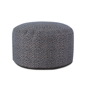 Howard Elliott Round Foot Pouf - Bold Leopard Print Design In Dynamic Colors For Modern And Stylish Interiors Blue 100% Polyester 871-1283-howard-elliott