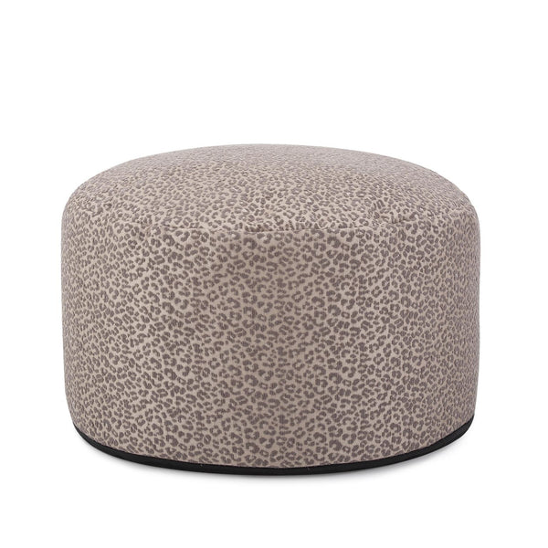 Howard Elliott Round Foot Pouf - Bold Leopard Print Design In Dynamic Colors For Modern And Stylish Interiors Brown 100% Polyester 871-1284-howard-elliott