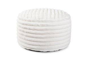 Howard Elliott Short Pouf: Luxurious Hand-sewn Faux Fur With Unique Ribbed Design For Ultimate Comfort And Style White 100% Polyester 871-1342-howard-elliott