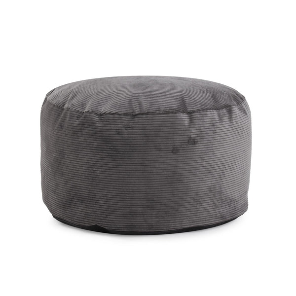 Howard Elliott Short Pouf: Luxurious Hand-sewn Faux Fur With Unique Ribbed Design For Ultimate Comfort And Style Gray 88% Poly,12% Nylon 871-1346-howard-elliott