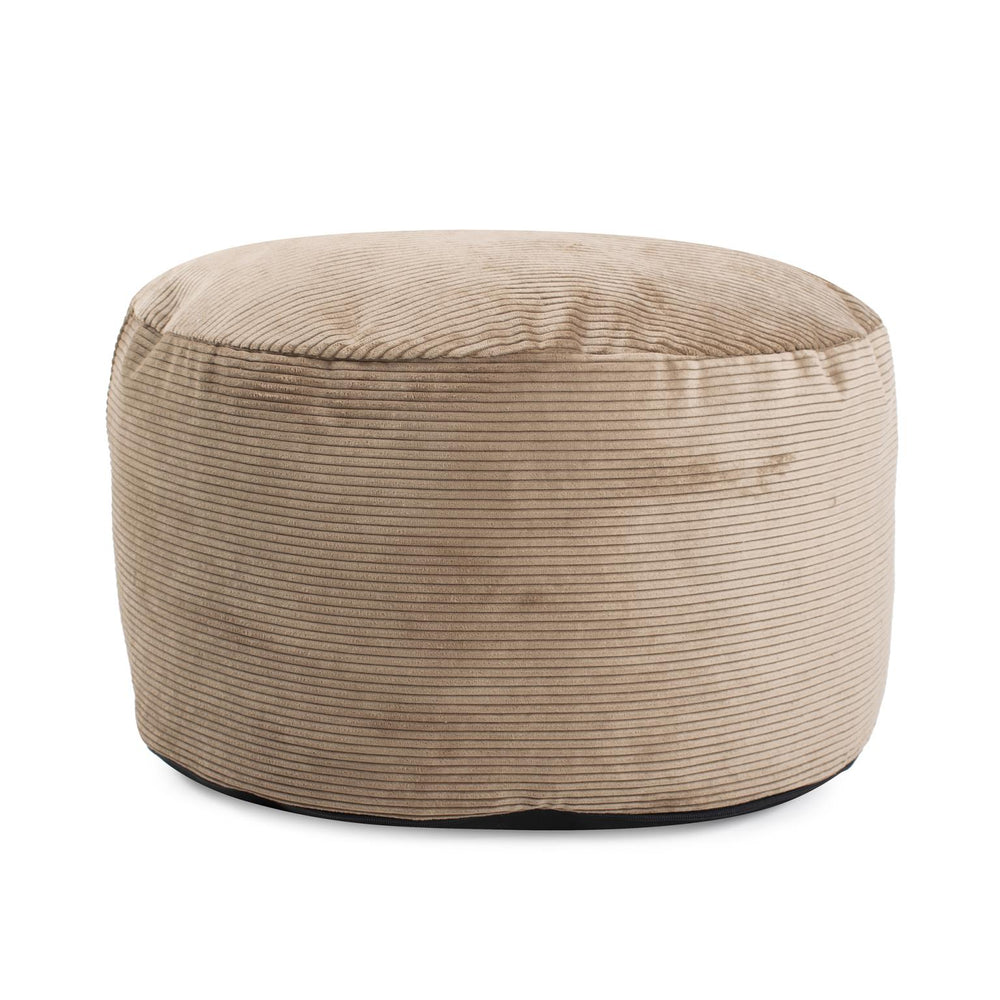 Howard Elliott Short Pouf: Luxurious Hand-sewn Faux Fur With Unique Ribbed Design For Ultimate Comfort And Style White 100% Polyester 871-1342-howard-elliott