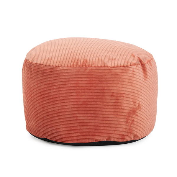 Howard Elliott Short Pouf: Luxurious Hand-sewn Faux Fur With Unique Ribbed Design For Ultimate Comfort And Style Orange 88% Poly,12% Nylon 871-1348-howard-elliott