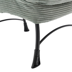 English Elm Lazy Chair Plush Ottoman Lounge Chair with Ergonomic Back, Side Pocket, Steel Frame Comfort Light Green W640P271556