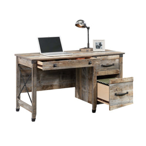 English Elm Desk, Stylish Brown Finish With Ample Storage And Spacious Surface For Home Office Or Study Use B356P402619