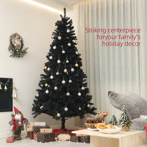English Elm Homcom 7.5Ft Tall Black Artificial Christmas Tree With 1346 Branch Tips, Easy Setup & Sturdy Base W2225P229283