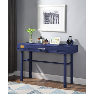 English Elm Metal Vanity Desk with Recessed Panel Design, One Drawer Accent Table for Stylish Bedroom Focal Point Blue B016P317126