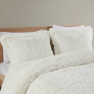 English Elm Twin/Twin Shaggy Long Fur Comforter Mini Set — Plush Faux Fur, Cozy Plush Reverse, Modern Fluffy Texture B03595902