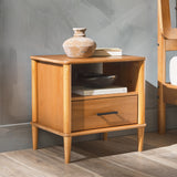 English Elm Walker Edison - Transitional Solid Wood Spindle Nightstand – Caramel