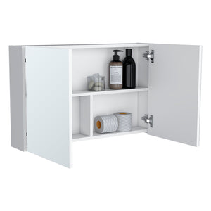 English Elm Medicine Cabinet Mansfield White - Mirrored Doors, Engineered Wood, Spacious Shelves, Compact Durable Design B092P238734