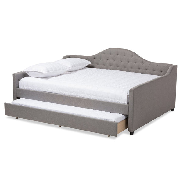 Baxton Studio Baxton Studio Eliza Chic Grey Upholstered Daybed with Trundle – Modern Design for Stylish Spaces CF8940-Grey-Daybed-Q/T