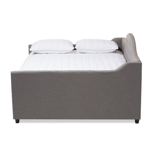 Baxton Studio Baxton Studio Eliza Chic Grey Upholstered Daybed with Trundle – Modern Design for Stylish Spaces CF8940-Grey-Daybed-Q/T