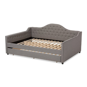Baxton Studio Baxton Studio Eliza Chic Grey Upholstered Daybed with Trundle – Modern Design for Stylish Spaces CF8940-Grey-Daybed-Q/T
