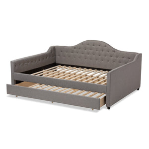 Baxton Studio Baxton Studio Eliza Chic Grey Upholstered Daybed with Trundle – Modern Design for Stylish Spaces CF8940-Grey-Daybed-Q/T