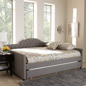 Baxton Studio Baxton Studio Eliza Chic Grey Upholstered Daybed with Trundle – Modern Design for Stylish Spaces CF8940-Grey-Daybed-Q/T