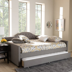 Baxton Studio Baxton Studio Eliza Chic Grey Upholstered Daybed with Trundle – Modern Design for Stylish Spaces CF8940-Grey-Daybed-Q/T