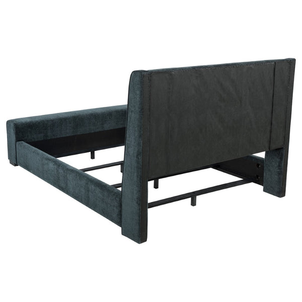 English Elm Sebastian Navy Wingback King Bed with Flame Visualizer and Bluetooth Speaker B062S01651