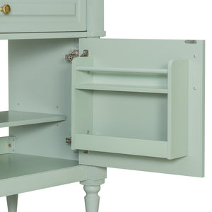 English Elm 36" Freestanding Bathroom Vanity With Stylish Ceramic Basin, Smart Storage & Elegant Green Finish N725P356064F