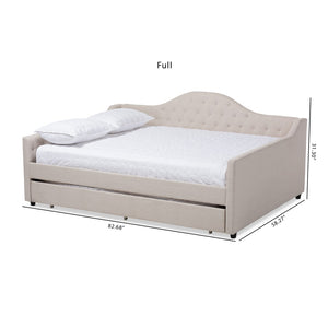 Baxton Studio Baxton Studio Eliza Modern Light Beige Upholstered Queen Daybed with Trundle for Stylish Spaces CF8940-Light Beige-Daybed-Q/T