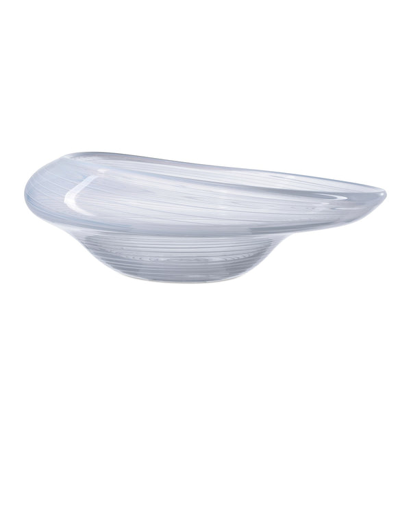 Currey & Company Bonaventure Bowl - Handcrafted Pale Gray Mouthblown Glass With Unique Swirling Striations & Opalescent Finish Gray Glass 1200-0991-currey-company
