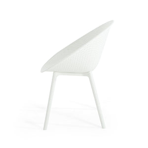 English Elm Christopher Knight Home® - Gable Outdoor Dining Chair Set of 2 – Weather-Resistant Resin Build, Perforated Diamond Pattern Comfort White N775P176686K