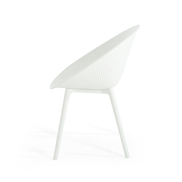 English Elm Christopher Knight Home® - Gable Outdoor Dining Chair Set of 2 – Weather-Resistant Resin Build, Perforated Diamond Pattern Comfort White N775P176686K