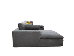 English Elm Coffee Bean Textured Modular Sectional Low Profile Lounge Sofa with Toss Pillows Light Gray B2748S00067