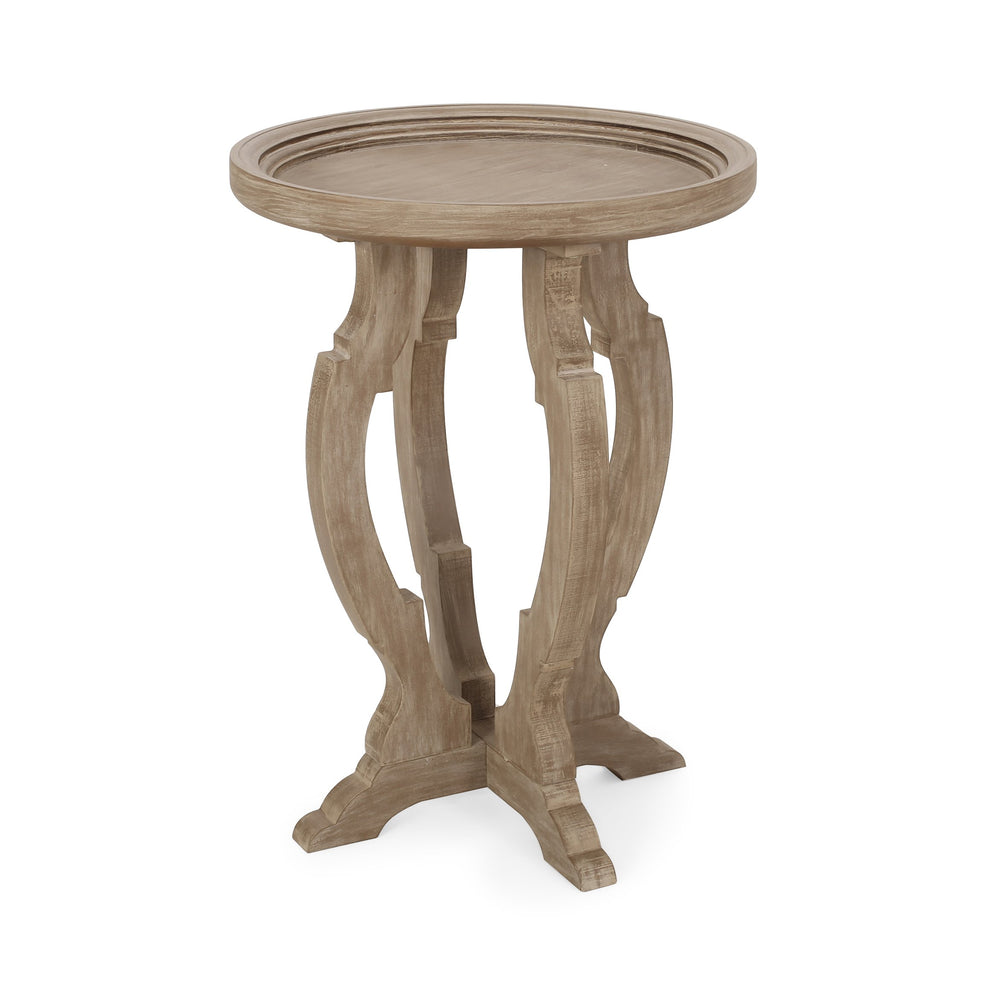 English Elm Christopher Knight Home® - End Table - French Country Charm With Hourglass Design, Distressed Wood Look For Any Living Space N771P239466K