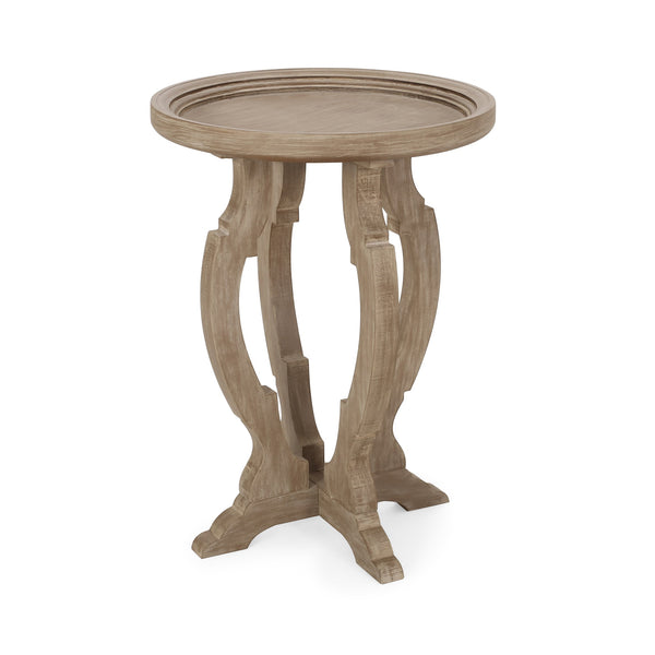 English Elm Christopher Knight Home® - End Table - French Country Charm With Hourglass Design, Distressed Wood Look For Any Living Space N771P239466K