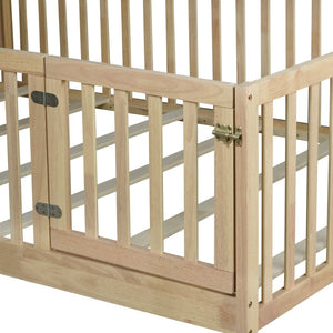 English Elm Twin Montessori Floor Bed Solid Rubber Wood with Safety Fence Rails Toddler Room W504P411200