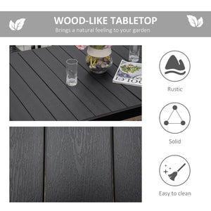 English Elm Outsunny Rectangular Patio Dining Table For 6 – Durable, Weather-Resistant, Modern Woodgrain Design W2225P200565-GIGA