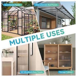 English Elm 5' 5 Ft Twin Wall Polycarbonate Greenhouse Panels 12 Pack Uv Blocking Insulated Sheets W3213P460544