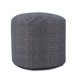 Howard Elliott Round Tall Pouf – Bold Lynx Print Polyester For Modern Style And Unique Home Décor Appeal Blue 100% Polyester 872-1283-howard-elliott