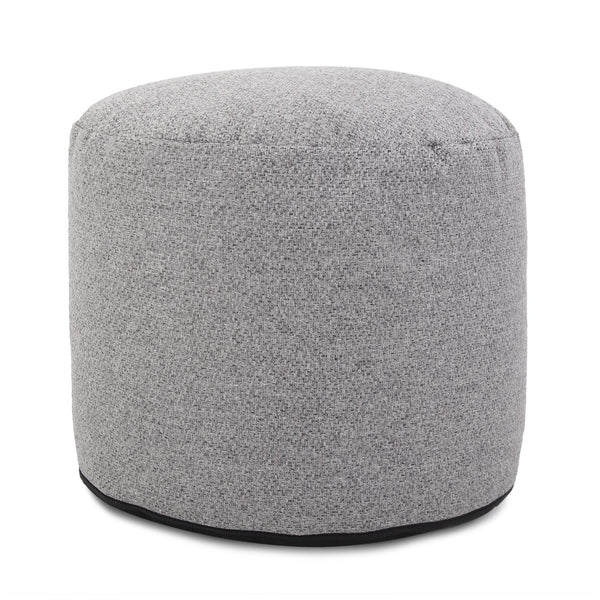 Howard Elliott Round Tall Panama Collection Pouf - Soft Fabric In Neutral Tones For Chic Comfort & Stylish Decor Gray 100% Polyester 872-1285-howard-elliott