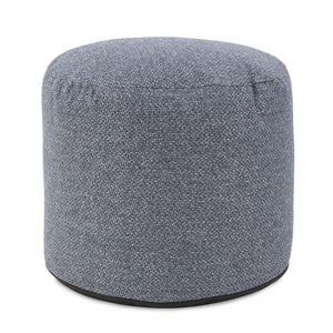 Howard Elliott Round Tall Panama Collection Pouf - Soft Fabric In Neutral Tones For Chic Comfort & Stylish Decor Blue 100% Polyester 872-1287-howard-elliott