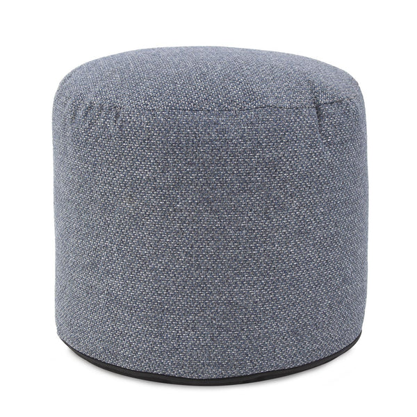 Howard Elliott Round Tall Panama Collection Pouf - Soft Fabric In Neutral Tones For Chic Comfort & Stylish Decor Blue 100% Polyester 872-1287-howard-elliott