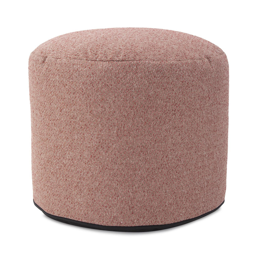 Howard Elliott Round Tall Panama Collection Pouf - Soft Fabric In Neutral Tones For Chic Comfort & Stylish Decor Pink 100% Polyester 872-1289-howard-elliott