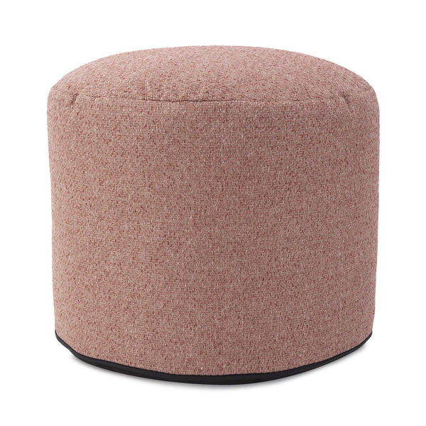 Howard Elliott Round Tall Panama Collection Pouf - Soft Fabric In Neutral Tones For Chic Comfort & Stylish Decor Pink 100% Polyester 872-1289-howard-elliott