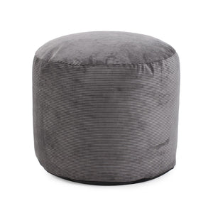 Howard Elliott Pouf Luxurious Faux Fur Accent Piece With Ribbed Design – Comfort And Style For Any Space Gray 88% Poly,12% Nylon 872-1346-howard-elliott