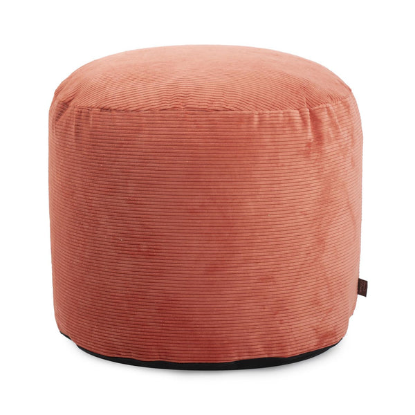 Howard Elliott Pouf Luxurious Faux Fur Accent Piece With Ribbed Design – Comfort And Style For Any Space Orange 88% Poly,12% Nylon 872-1348-howard-elliott
