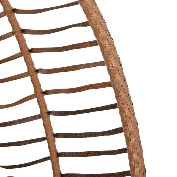 English Elm U_style Wicker Hanging Egg Chair with Stand Foldable Indoor Outdoor Swing Seat Brown+Gray N711P389503G